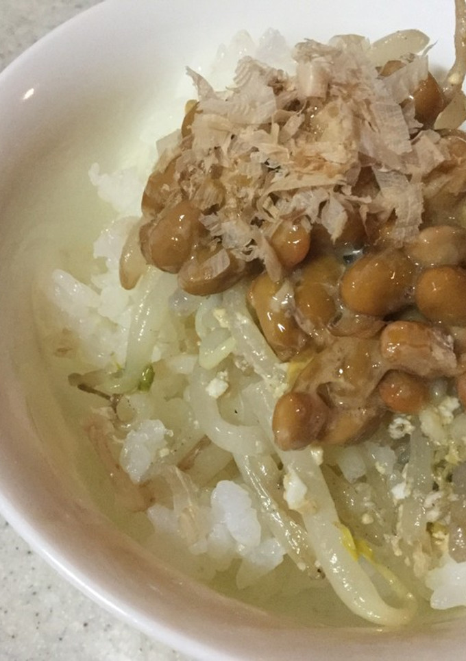 納豆ともやし炒めのご飯-レシピのメイン写真
