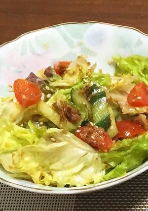 かつお節ドレッシングの和風サラダ-レシピのメイン写真