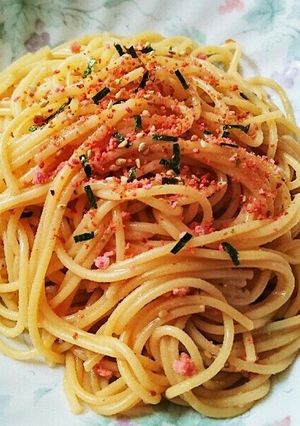簡単！ビックリ！ふりかけで♪たらこスパ-レシピのメイン写真