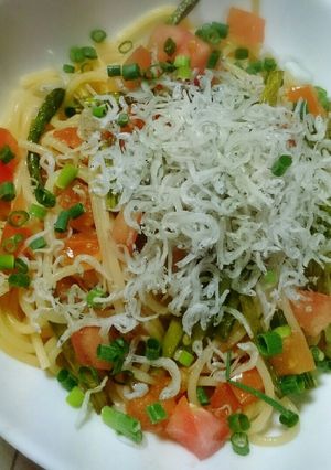 しらすとアスパラのペペロンチーノパスタ-レシピのメイン写真