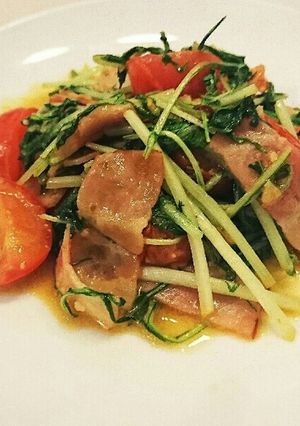 水菜とプチトマトのジェノベーゼ-レシピのメイン写真