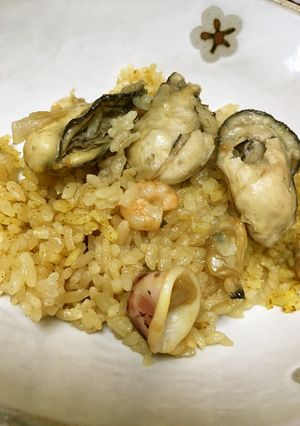 炊飯器で簡単　牡蠣シーフードカレーピラフ-レシピのメイン写真