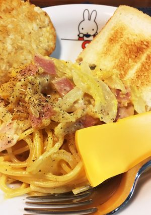 フライパン一つでさっぱりカルボナーラ-レシピのメイン写真