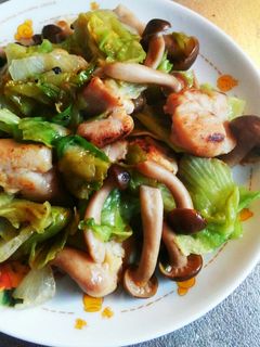 焼き鳥リメイク。レタス炒め-レシピのメイン写真