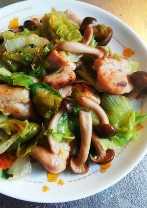 焼き鳥リメイク。レタス炒め-レシピのメイン写真