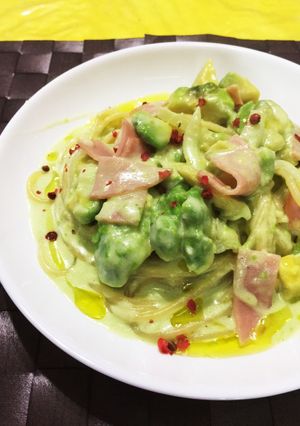 牛乳で、アボカドのわさびクリームパスタ-レシピのメイン写真