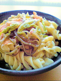 白菜とベーコン、細切り昆布の和風パスタ-レシピのメイン写真