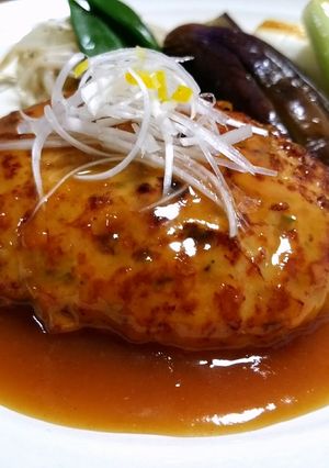 柚子香る甘味噌ソースの鶏ハンバーグ-レシピのメイン写真