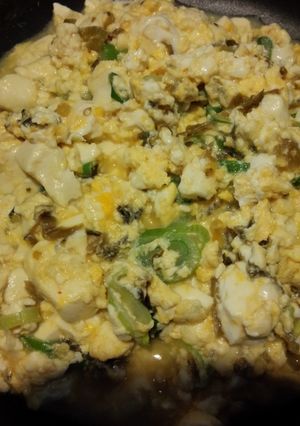 高菜と豆腐の卵とじのっけ豚骨ラーメン-レシピのメイン写真