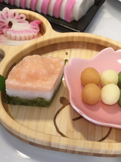 ひな祭り!モグモグ期のお粥でひし餅と団子-レシピのメイン写真