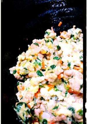 豚ひき肉と野菜の卵とじ丼-レシピのメイン写真