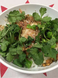 我が家のパクチーde温玉納豆丼-レシピのメイン写真