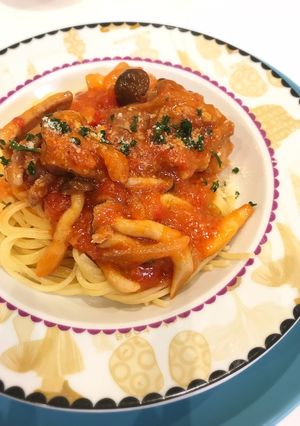鶏肉のガーリックトマトクリームパスタ-レシピのメイン写真