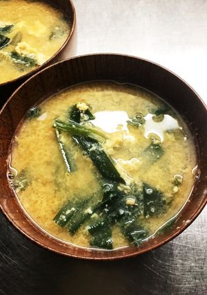 簡単「ニラ玉」？！卵とじのお味噌汁-レシピのメイン写真