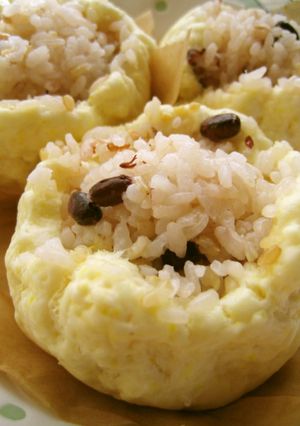 雑穀ご飯&ホットケーキミックスで赤飯饅頭-レシピのメイン写真