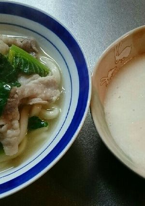 にんにく香る鶏ガラベースの豚うどん-レシピのメイン写真
