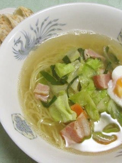 春キャベツと厚切りベーコンの塩ラーメン-レシピのメイン写真