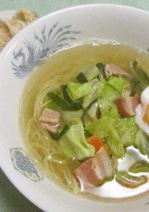 春キャベツと厚切りベーコンの塩ラーメン-レシピのメイン写真