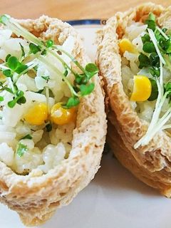 *コーンマヨご飯のオープンいなり*-レシピのメイン写真