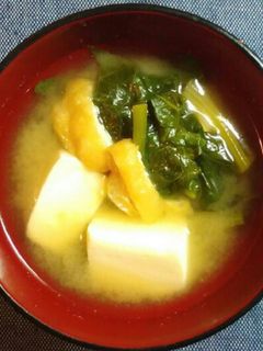 ほうれん草☆豆腐★油揚げの味噌汁-レシピのメイン写真