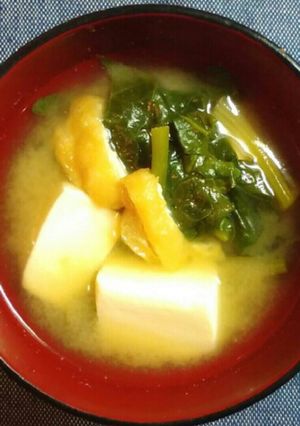ほうれん草☆豆腐★油揚げの味噌汁-レシピのメイン写真