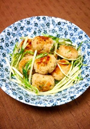 簡単!水菜とつみれの和風炒め-レシピのメイン写真