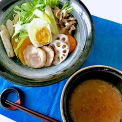 รูปของ 蒸し野菜たっぷり！ゆず風味噌つけ麺