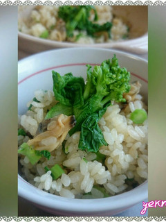 *土鍋であさりと菜の花ご飯*-レシピのメイン写真