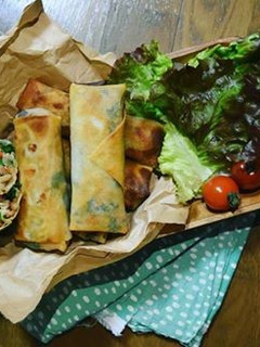 ニラたっぷりの焼き春巻き-レシピのメイン写真