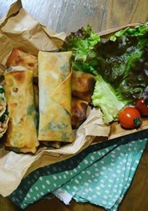 ニラたっぷりの焼き春巻き-レシピのメイン写真