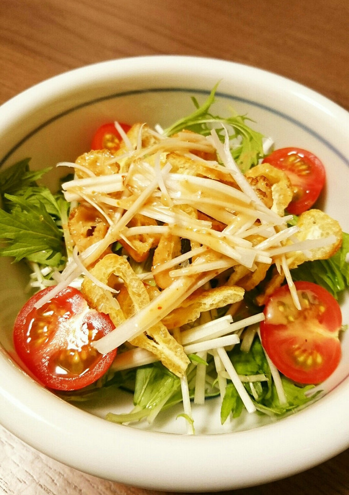 水菜と油揚げの和風サラダ-レシピのメイン写真
