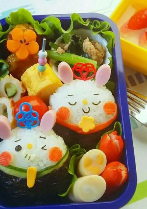 ツインズうさちゃんのひな祭り弁当♪-レシピのメイン写真