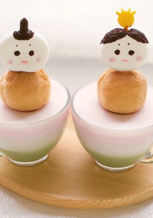 プチシューとチョコマシュマロのおひなさま-レシピのメイン写真