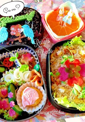 お花いっぱい雛祭り炒飯デコ弁当-レシピのメイン写真