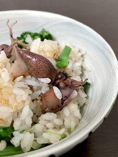 蛍烏賊と菜花の洋風炊き込みご飯-レシピのメイン写真