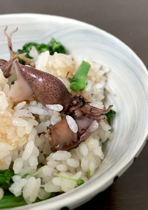 蛍烏賊と菜花の洋風炊き込みご飯-レシピのメイン写真