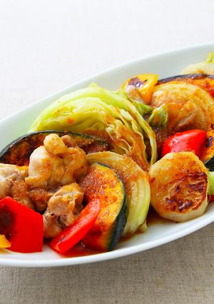 たっぷり野菜と鶏肉のホット☆グリルサラダ-レシピのメイン写真