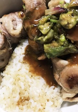 アスパラ肉巻き、蕗の薹ポン酢仕立て？-レシピのメイン写真