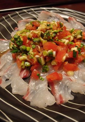 春の香り♪　鯛の行者にんにくカルパッチョ-レシピのメイン写真