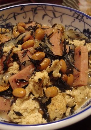 水煮より旨い!? 煎り大豆でスパムひじき-レシピのメイン写真