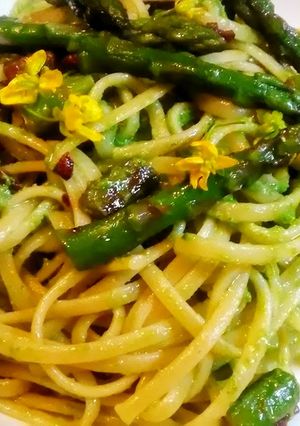 春色　アスパラガスとパンチェッタのパスタ-レシピのメイン写真