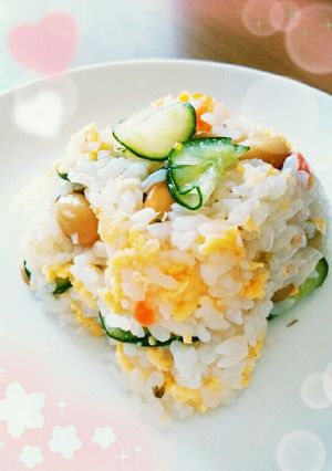 【親子ランチ】リメイク五目豆のちらし寿司-レシピのメイン写真