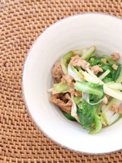 うるいと豚ひき肉の醤油炒め-レシピのメイン写真