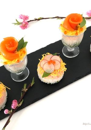 おひな祭りに♡カップ&ミニケーキ寿司-レシピのメイン写真