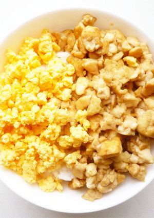 木綿豆腐で 鶏そぼろ風丼-レシピのメイン写真