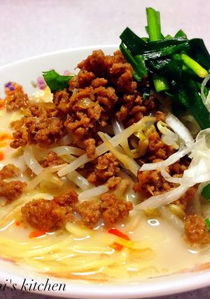 市販のラーメンアレンジ！豚骨味の担々麺風-レシピのメイン写真