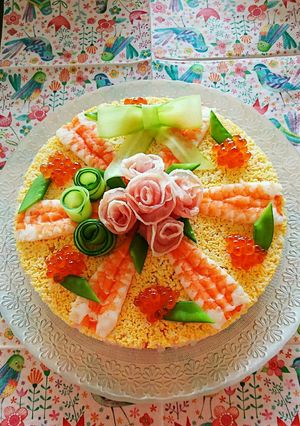 雛祭り❤お花のちらし寿司ケーキ❤-レシピのメイン写真