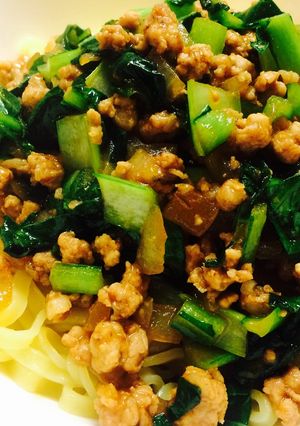 小松菜たっぷり汁なし担々麺-レシピのメイン写真