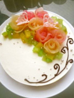★薔薇林檎のヨーグルトアートケーキ★神天-レシピのメイン写真