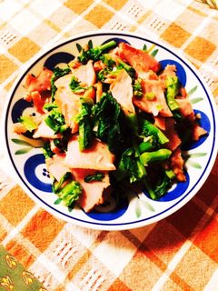 菜の花とベーコンの炒め物-レシピのメイン写真